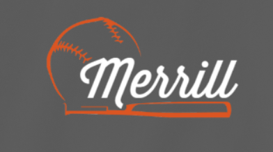 A baseball logo with the name " merrill ".