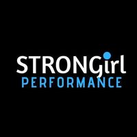 A black background with the words strongirl performance in white.