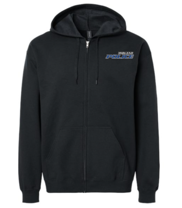 Left Chest Midland Police Full Zip Hoodie (Embroidered) - More Colors Available - Image 6