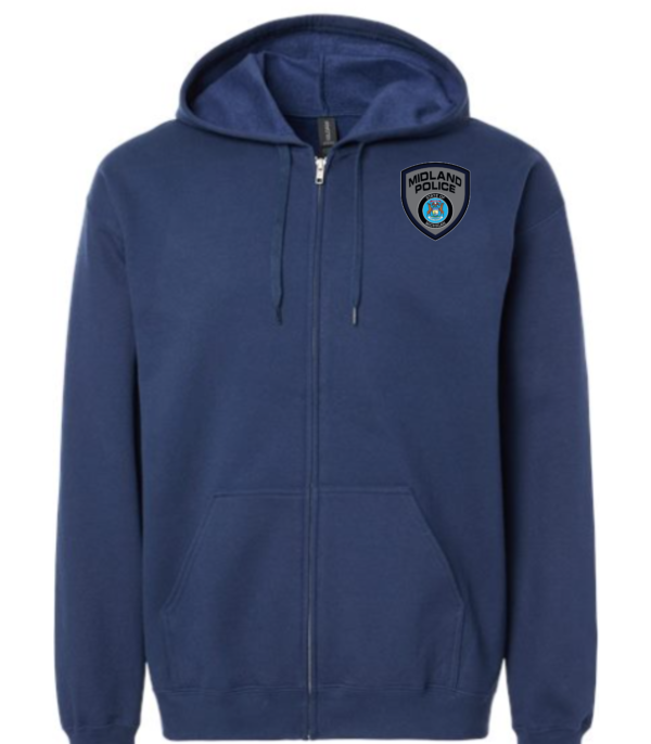 Midland Left Chest Badge Full Zip Hoodie (Printed) - More Colors Available - Image 4