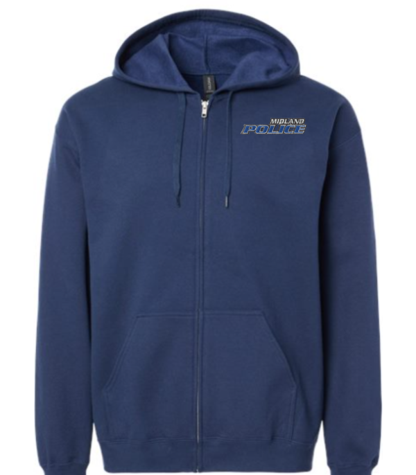 Left Chest Midland Police Full Zip Hoodie (Embroidered) - More Colors Available - Image 4