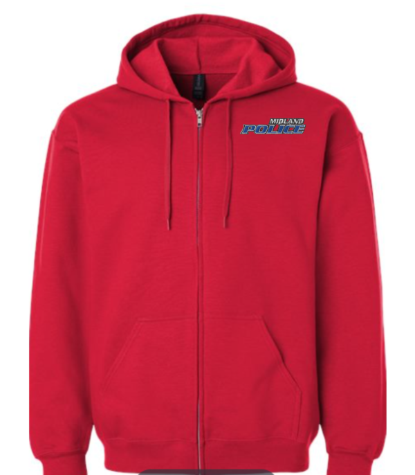 Left Chest Midland Police Full Zip Hoodie (Embroidered) - More Colors Available - Image 2