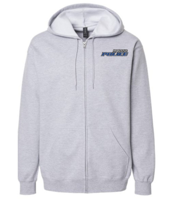 Left Chest Midland Police Full Zip Hoodie (Embroidered) - More Colors Available