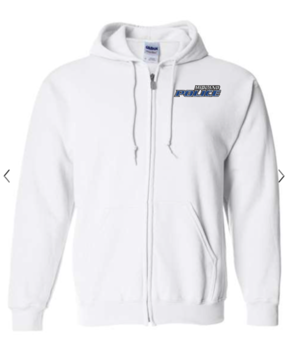 Left Chest Midland Police Full Zip Hoodie (Embroidered) - More Colors Available - Image 3