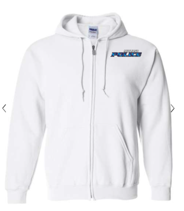 Left Chest Midland Police Full Zip Hoodie (Printed) - More Colors Available